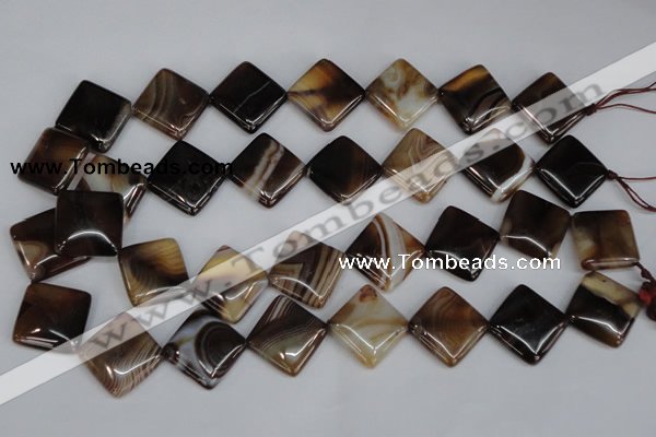 CAG1328 15.5 inches 20*20mm diamond line agate gemstone beads