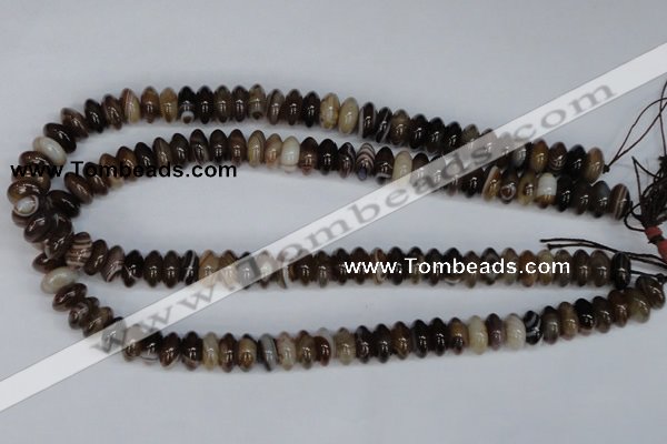 CAG1330 15.5 inches 6*12mm rondelle line agate gemstone beads