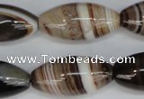 CAG1336 15.5 inches 15*30mm rice line agate gemstone beads