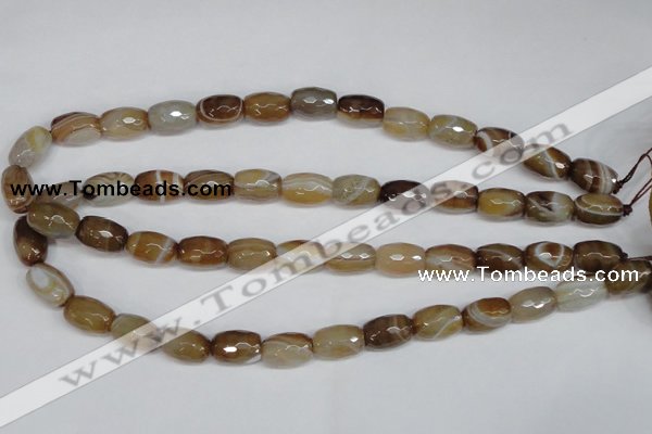 CAG1340 15.5 inches 10*15mm faceted rice line agate gemstone beads