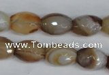 CAG1341 15.5 inches 12*16mm faceted rice line agate gemstone beads