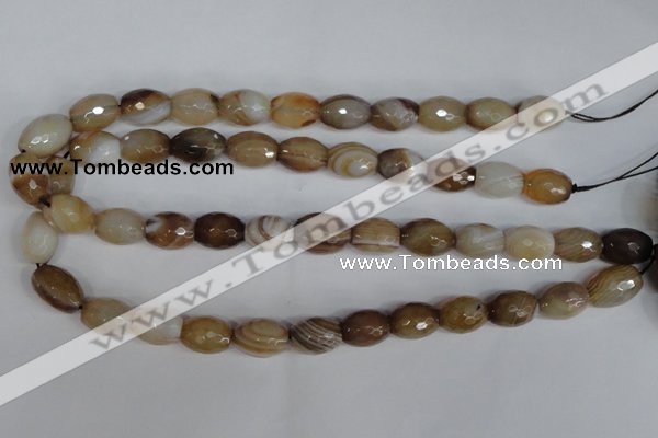 CAG1341 15.5 inches 12*16mm faceted rice line agate gemstone beads