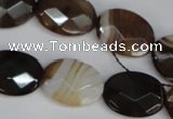 CAG1349 15.5 inches 15*20mm faceted oval line agate gemstone beads