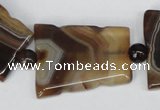 CAG1356 15.5 inches 28*35mm trapezoid line agate gemstone beads