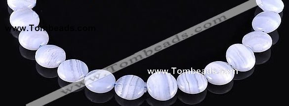 CAG136 coin shape blue lace agate 7*16mm gemstone bead Wholesale