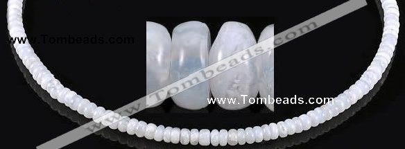 CAG137 3*5mm rondelle blue lace agate gemstone beads Wholesale