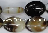 CAG1375 15.5 inches 18*25mm oval line agate gemstone beads