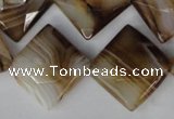 CAG1395 15.5 inches 20*20mm faceted diamond line agate gemstone beads