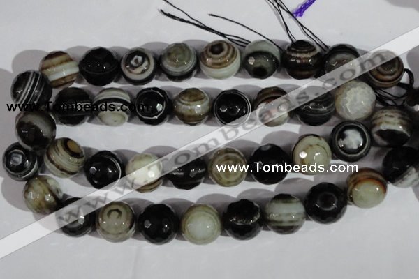 CAG1409 15.5 inches 20mm faceted round line agate gemstone beads