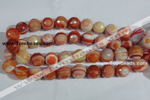 CAG1410 15.5 inches 20mm faceted round line agate gemstone beads