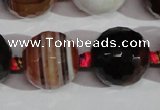 CAG1418 15.5 inches 20mm faceted round line agate gemstone beads