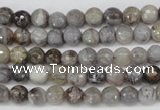 CAG1421 15.5 inches 6mm faceted round silver needle agate beads