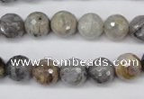 CAG1433 15.5 inches 10mm faceted round bamboo leaf agate beads