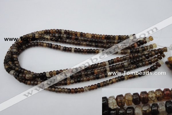 CAG1443 15.5 inches 3*6mm rondelle dragon veins agate beads