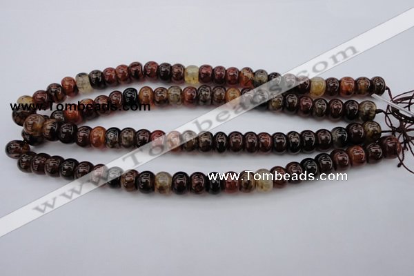 CAG1444 15.5 inches 8*12mm rondelle dragon veins agate beads