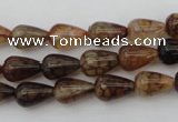 CAG1445 15.5 inches 8*12mm teardrop dragon veins agate beads