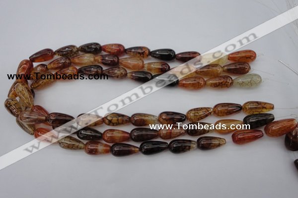 CAG1448 15.5 inches 10*20mm teardrop dragon veins agate beads