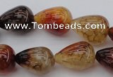 CAG1450 15.5 inches 15*20mm teardrop dragon veins agate beads