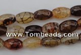 CAG1451 15.5 inches 8*12mm rice dragon veins agate beads