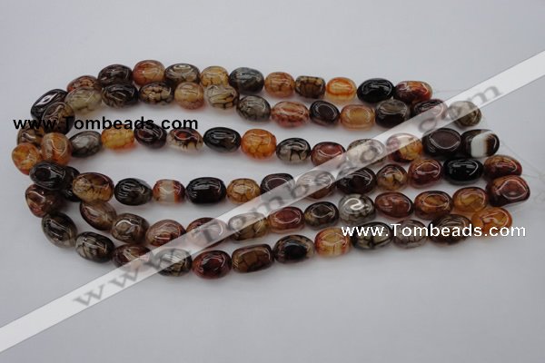 CAG1456 15.5 inches 10*15mm nuggets dragon veins agate beads