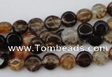 CAG1460 15.5 inches 8mm flat round dragon veins agate beads