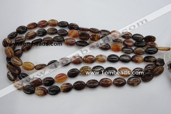 CAG1463 15.5 inches 10*14mm oval dragon veins agate beads