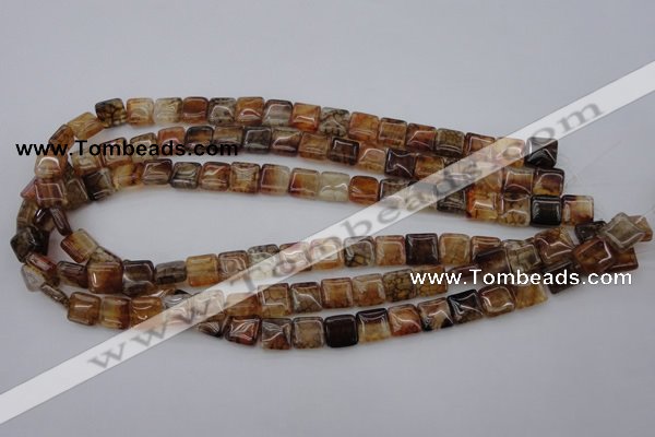 CAG1471 15.5 inches 10*10mm square dragon veins agate beads