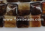 CAG1472 15.5 inches 15*15mm square dragon veins agate beads