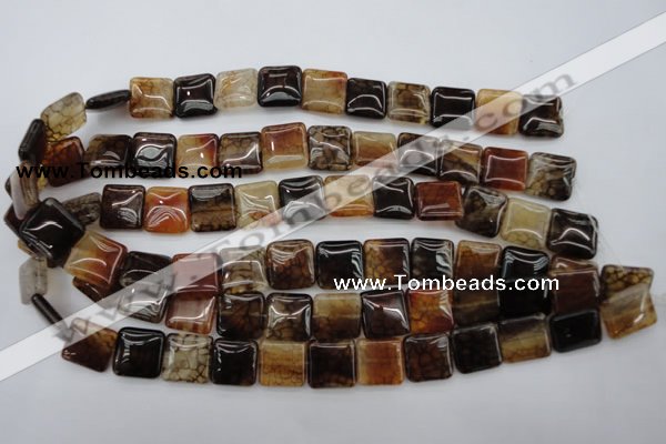 CAG1472 15.5 inches 15*15mm square dragon veins agate beads