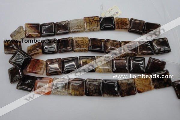 CAG1474 15.5 inches 20*20mm square dragon veins agate beads