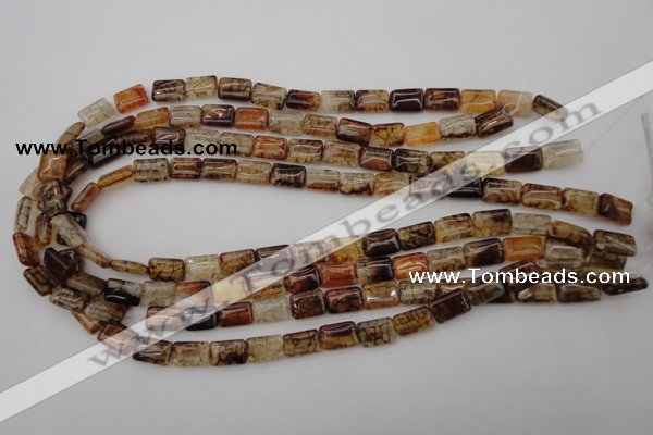 CAG1478 15.5 inches 8*12mm rectangle dragon veins agate beads