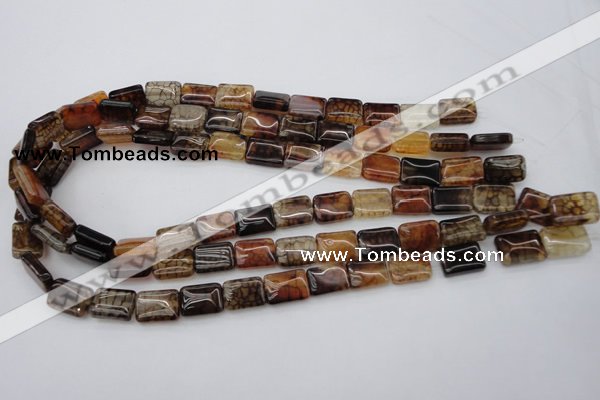 CAG1479 15.5 inches 10*14mm rectangle dragon veins agate beads