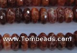 CAG1492 15.5 inches 6*12mm faceted rondelle natural fire agate beads