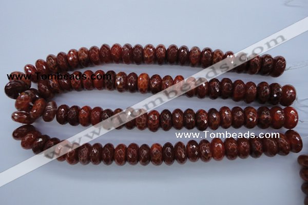 CAG1493 15.5 inches 8*16mm faceted rondelle natural fire agate beads