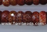 CAG1494 15.5 inches 9*18mm faceted rondelle natural fire agate beads