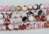 CAG1502 15.5 inches 6mm faceted round fire crackle agate beads
