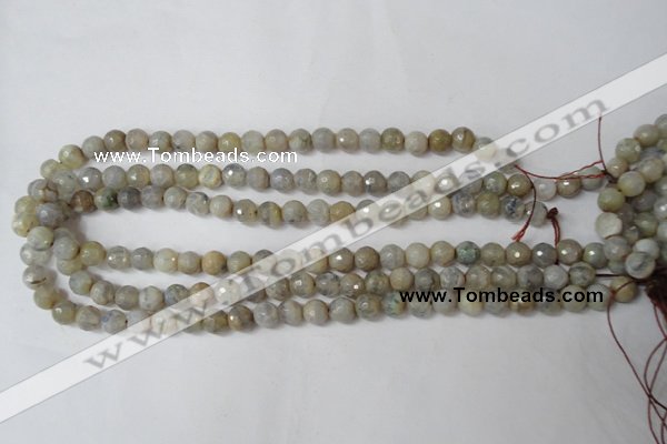 CAG1505 15.5 inches 8mm faceted round fire crackle agate beads