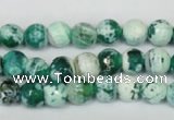 CAG1510 15.5 inches 8mm faceted round fire crackle agate beads