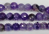 CAG1512 15.5 inches 8mm faceted round fire crackle agate beads