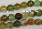 CAG1513 15.5 inches 8mm faceted round fire crackle agate beads