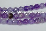 CAG1514 15.5 inches 8mm faceted round fire crackle agate beads