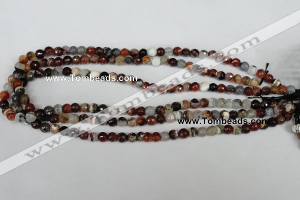 CAG1515 15.5 inches 8mm faceted round fire crackle agate beads