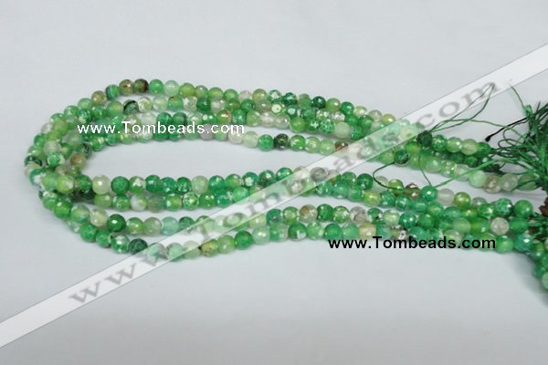 CAG1516 15.5 inches 8mm faceted round fire crackle agate beads