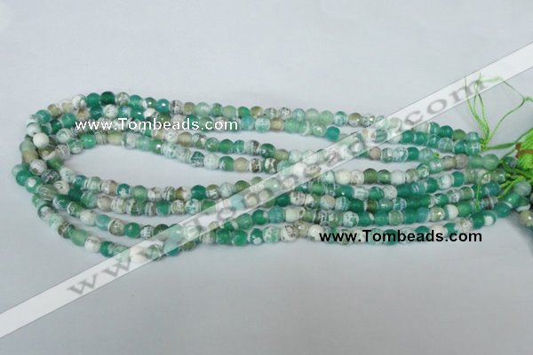 CAG1517 15.5 inches 8mm faceted round fire crackle agate beads