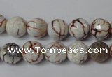 CAG1520 15.5 inches 10mm faceted round fire crackle agate beads