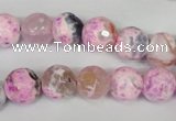 CAG1521 15.5 inches 10mm faceted round fire crackle agate beads