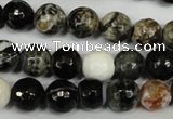 CAG1525 15.5 inches 10mm faceted round fire crackle agate beads