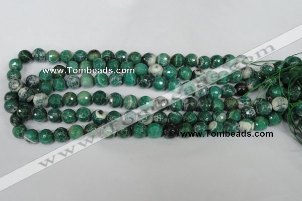 CAG1527 15.5 inches 10mm faceted round fire crackle agate beads