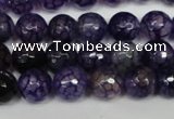 CAG1529 15.5 inches 10mm faceted round fire crackle agate beads