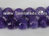 CAG1537 15.5 inches 12mm faceted round fire crackle agate beads